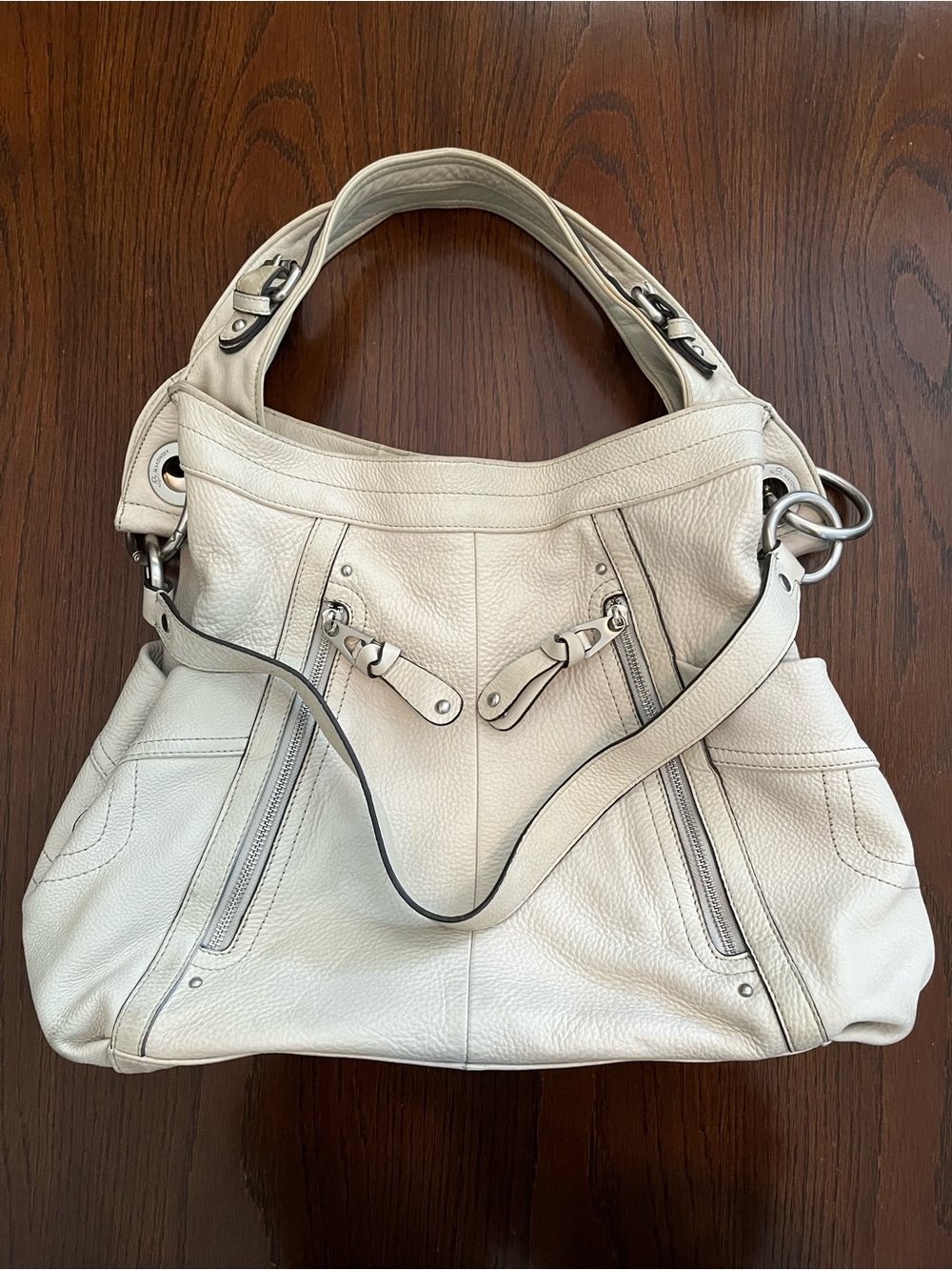 B. Makowsky Supersoft Off White Purse
